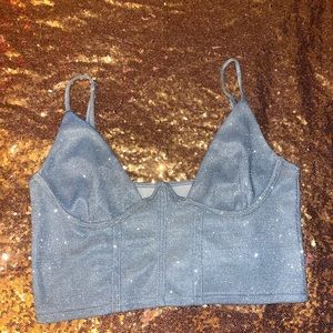 Light blue shimmer top size M